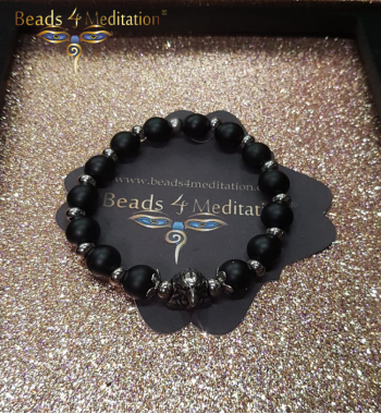 Black Agate & Crow vedic bracelet