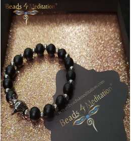 Black Agate & Crow vedic bracelet