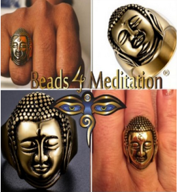 BUDDHA ring - stainless steel 18k plated