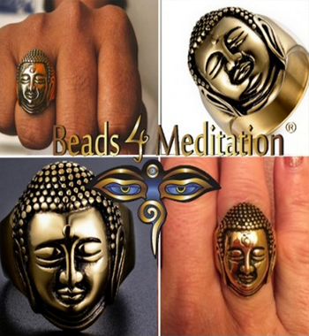 BUDDHA ring - stainless steel 18k plated