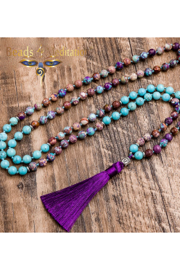 Turquoise- & jasper Prayer bead