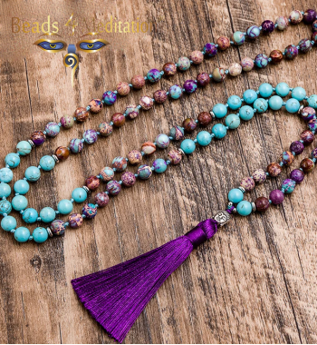 Turquoise- & jasper Prayer bead