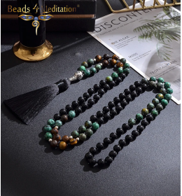 Onix & African Turquoise Vedic Prayer bead